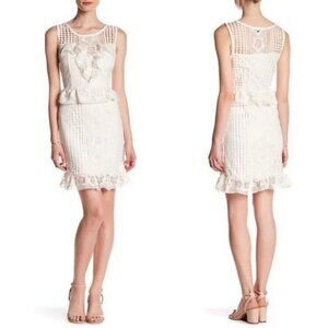 ROMEO + JULIET COUTURE Medium Ivory Sheath‎ Lace Dress Sleeveless Bridal Wedding